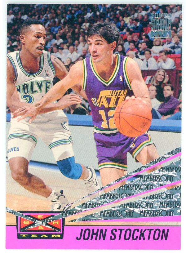 John Stockton 1993 Topps Stadium Club Members Only Beam Team Card #19