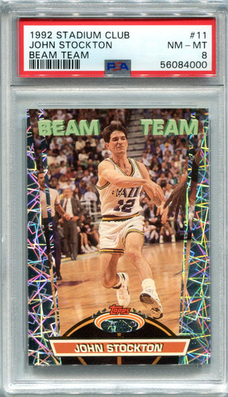 John Stockton1992 Stadium Club #11 PSA NM-MT 8 Card