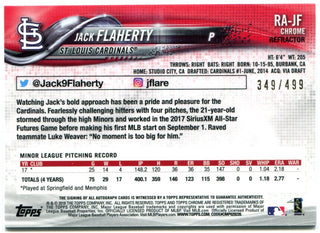 Jack Flaherty 2018 Topps Chrome Rookie Card Auto Refractor 349/499