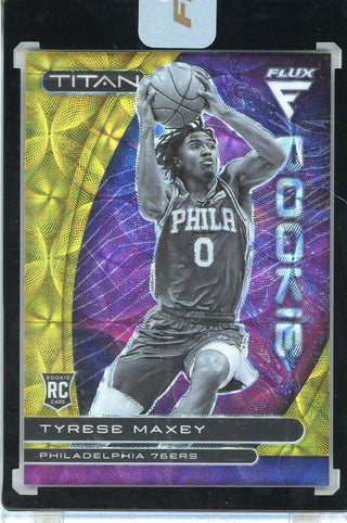 Tyrese Maxey 2020-21 Panini Flux Titan Encased Rookie Card #19