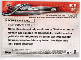 Shohei Ohtani 2018 Topps Update Series Rookie Debut Card #US285