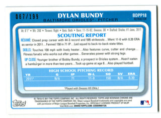 Dylan Bundy 2011 Bowman Chrome Rookie Refractor Card /199