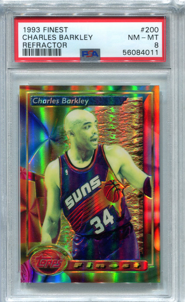 Charles Barkley 1993 Topps Finest Refractor #200 PSA NM-MT 8 Card