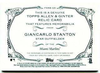 Giancarlo Stanton Topps Allen and Ginter Jersey Card 2015