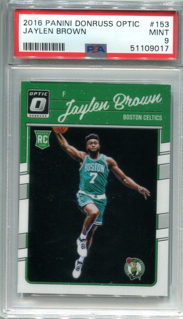 Jaylen Brown 2016 Donruss Optic Rookie Card #153 (PSA Mint 9)