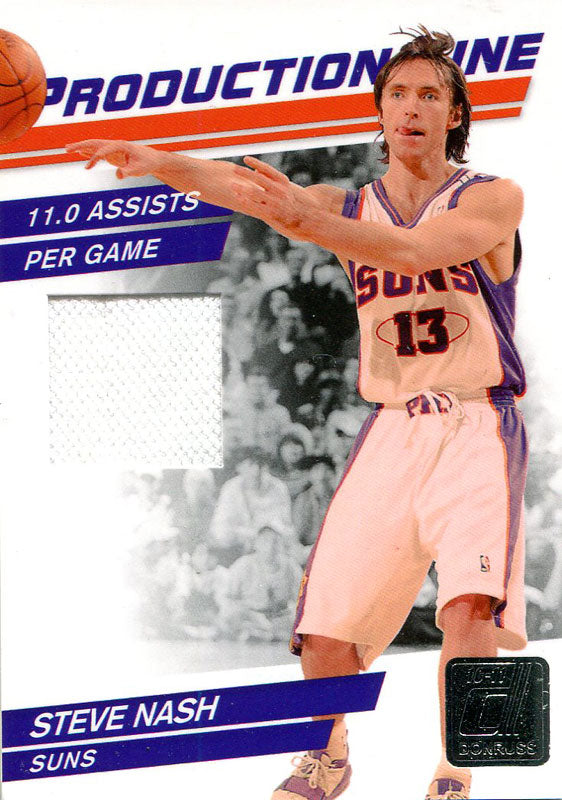 Steve Nash Unsigned 2010 Donruss Jersey Card