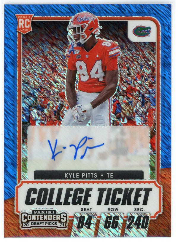 Kyle Pitts Autographed 2021 Panini Contenders Draft Picks College Ticket Prizm Rookie Card #114