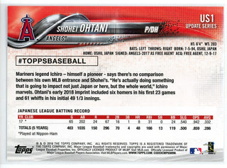 Shohei Ohtani 2018 Topps Update Series Rookie Card #US1