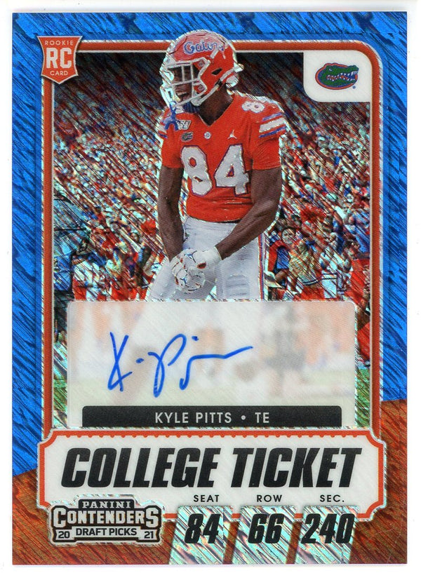 Kyle Pitts Autographed 2021 Panini Contenders Draft Picks College Ticket Prizm Rookie Card #114