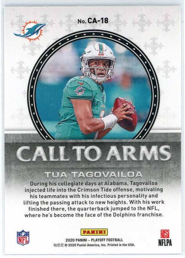 Tua Tagovailoa 2020 Panini Playoff Call to Arms Rookie Card #CA-18