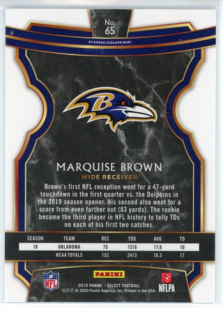 Marquise Brown 2019 Panini Select Rookie Card #65