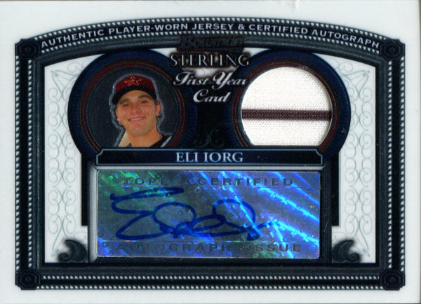 Eli Iorg Autographed 2005 Bowman Sterling Jersey Card