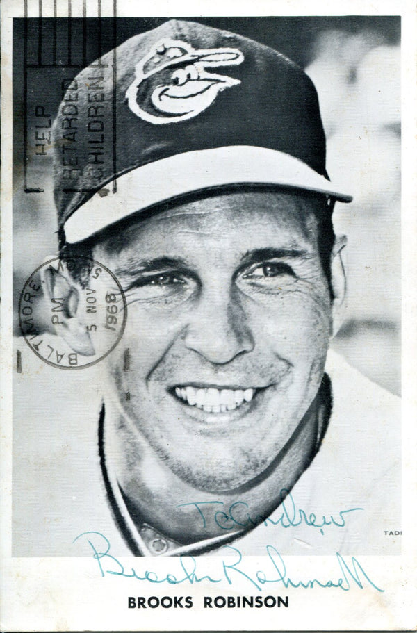 Brooks Robinson Autographed 3x5 Postcard (JSA)