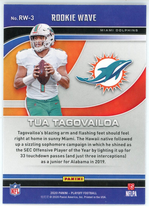 Tua Tagovailoa 2020 Panini Playoff Rookie Wave Rookie Card #RW-3