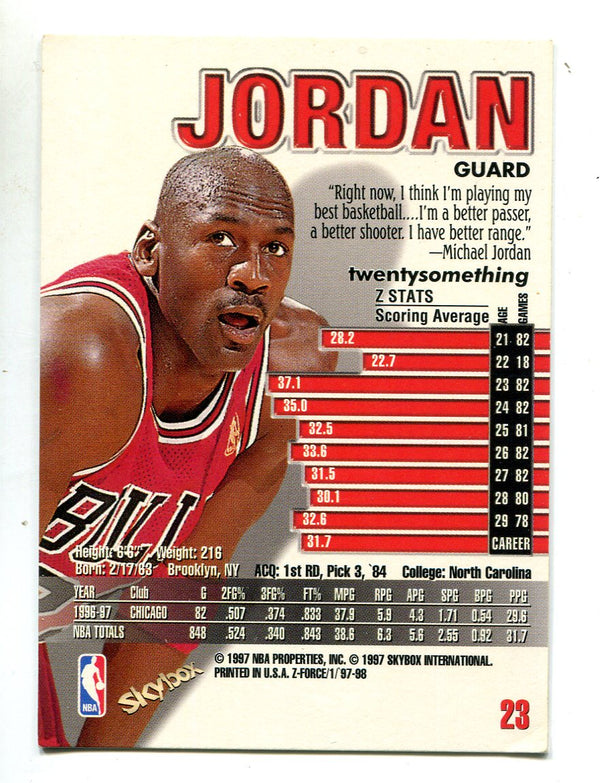 Michael Jordan 1997 Fleer Skybox ZForce #23 Card