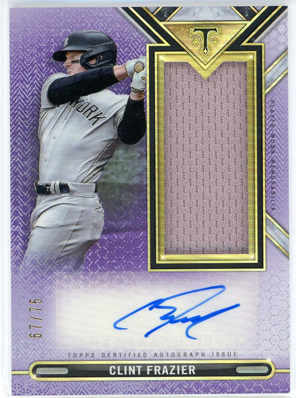 Clint Frazier Autographed 2021 Topps Triple Threads Jersey Card #ASJR-CF