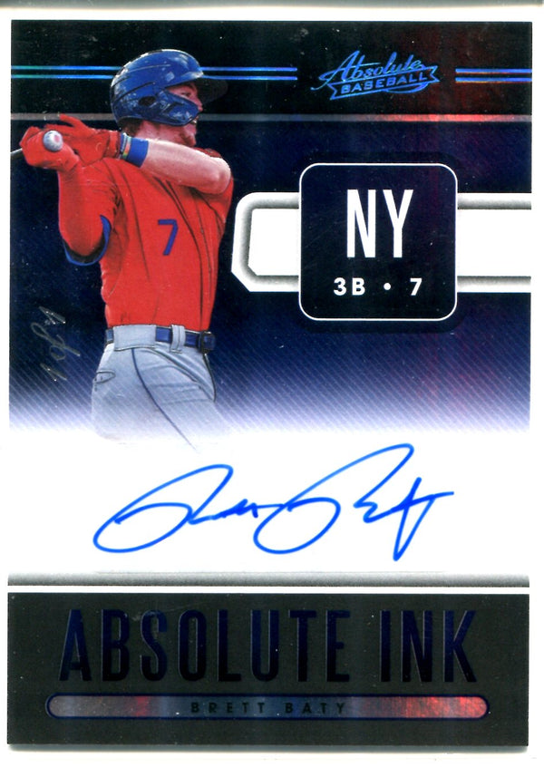 Brett Baty Autographed 2021 Panini Absolute Ink Card