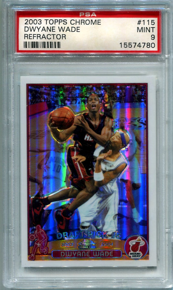 Dwyane Wade 2003 Topps Chrome #115 Refractor (PSA Mint 9)