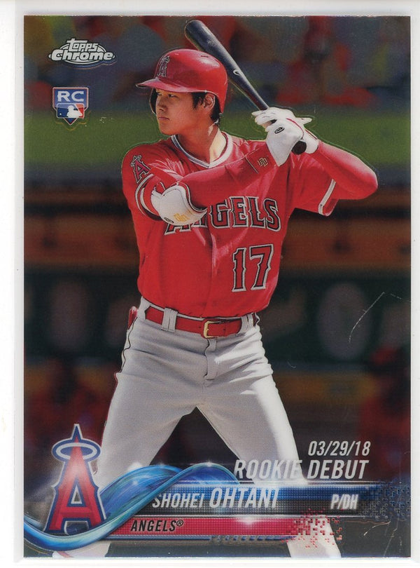 Shohei Ohtani 2018 Topps Chrome Update Series Rookie Debut Card #HMT32