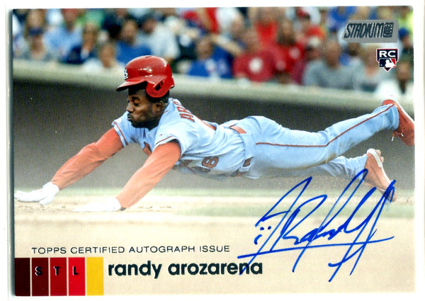 Randy Arozarena Autographed 2020 Topps Stadium Club Rookie Card