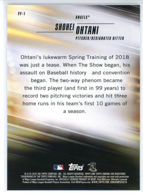 Shohei Ohtani 2018 Topps Chrome Freshman Flash Rookie Card #FF-1