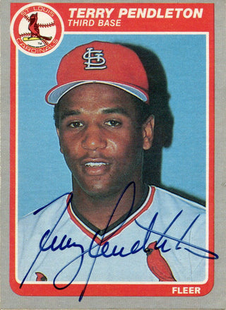 Terry Pendleton Autographed 1985 Fleer Card