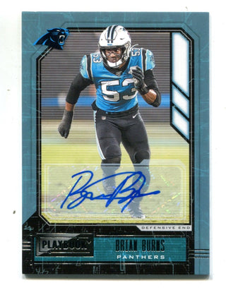 Brian Burns 2020 Panini Playbook #80 Autographed RC