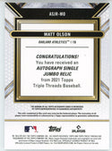 Matt Olson Autographed 2021 Topps Triple Threads Jersey Card #ASJR-MO