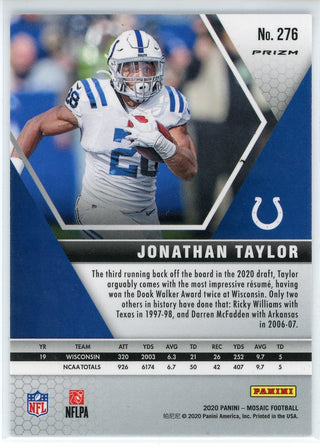 Jonathan Taylor 2020 Panini Mosaic Prizm Rookie Card #276