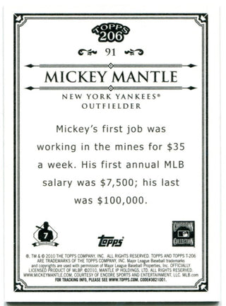 Micky Mantle Topps 206 Reprint 2010