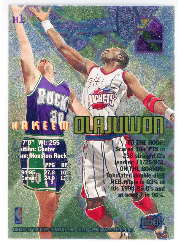 Hakeem Olajuwon 1996 Topps Stadium Club Members Only 2 the Hoop Card #X1