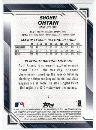 Shohei Ohtani 2019 Bowman Platinum Card #2