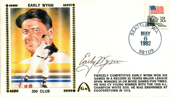 Early Wynn Autographed May 6th, 1982 First Day Cover (PSA)