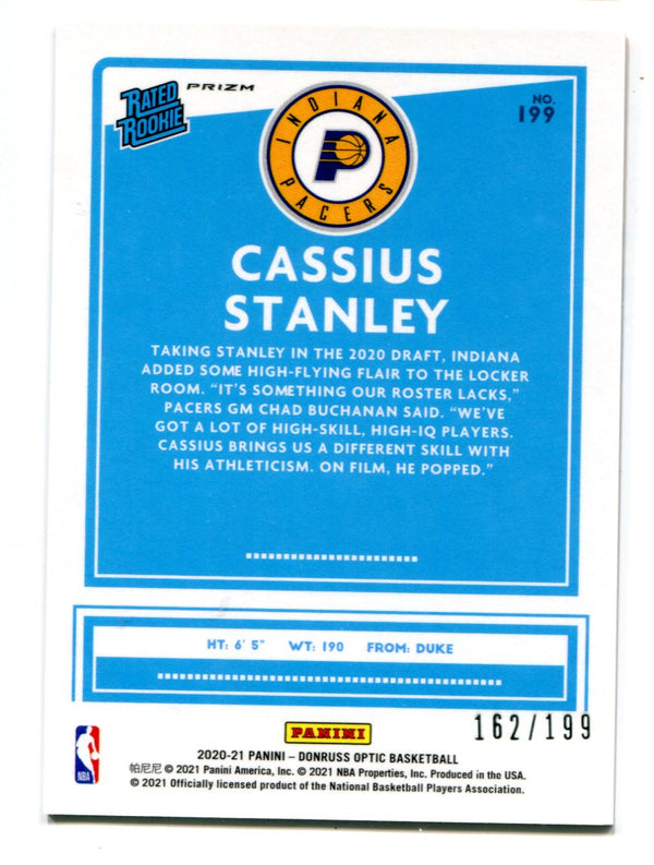 Cassius Stanley 2021 Panini Donruss Optic Rated Rookie #199 RC