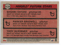 Shohei Ohtani, Parker Bridwell & Troy Scribner 2018 Topps Future Stars Rookie Card #FS-LAA