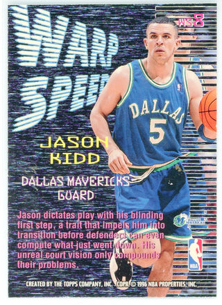 Jason Kidd 1996 Topps Stadium Club Members Only Warp Speed Card #WS8