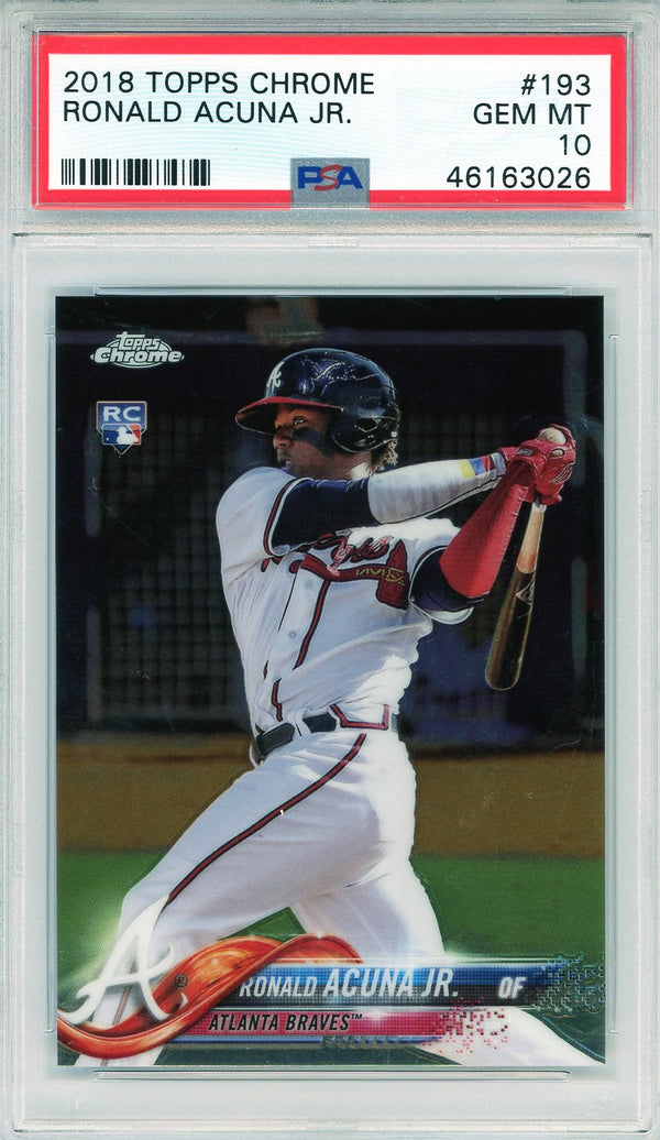 Ronald Acuna Jr. 2018 Topps Chrome Rookie Card #193 (PSA GM MT 10)