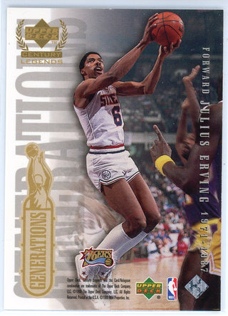 Michael Jordan & Julius Erving 1999 Upper Deck Generations Card