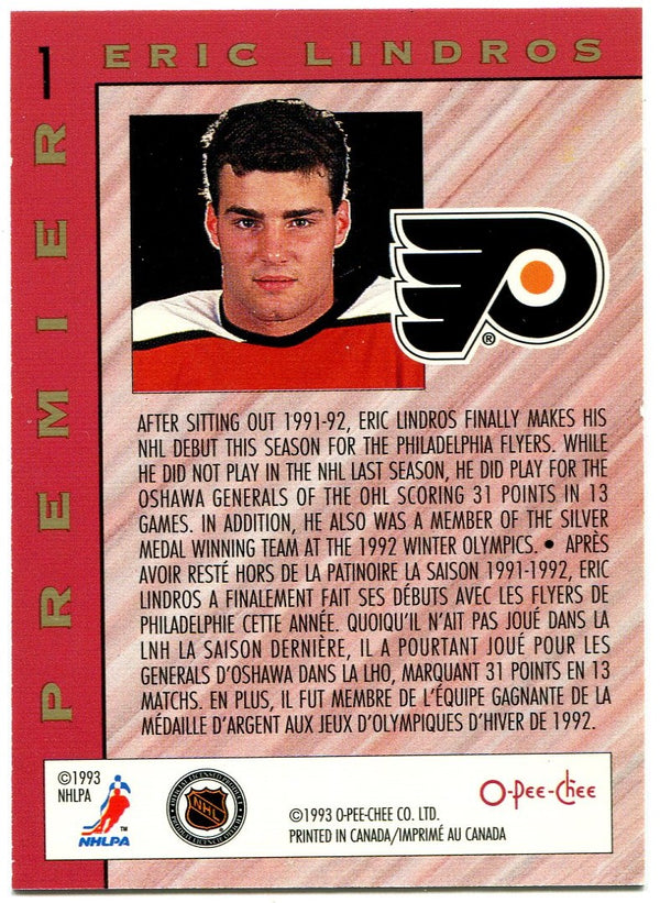 Eric Lindros O-Pee-Chee 1993 Rookie Card