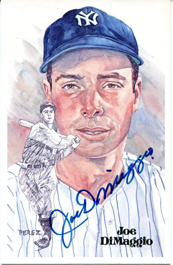 Joe DiMaggio Autographed Perez Steele Galleries Post Card (JSA)