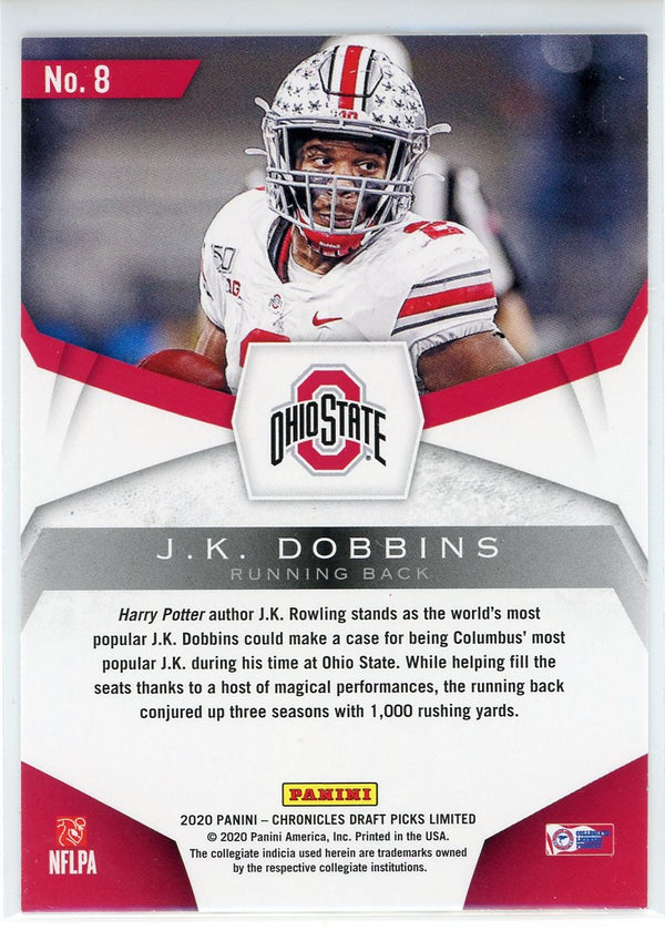 JK Dobbins 2020 Panini Chronicles Draft Picks Limited Rookie Card #8