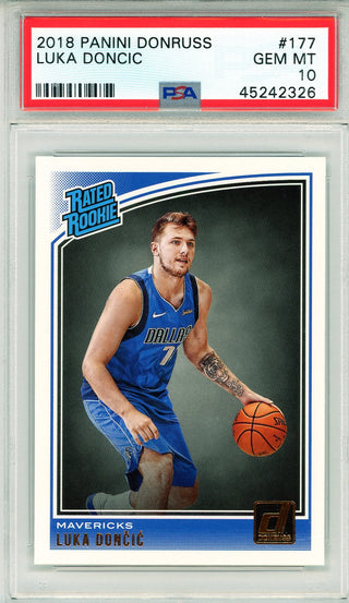 Luka Doncic 2018 Panini Donruss Rated Rookie Card #177 (PSA GM MT 10)