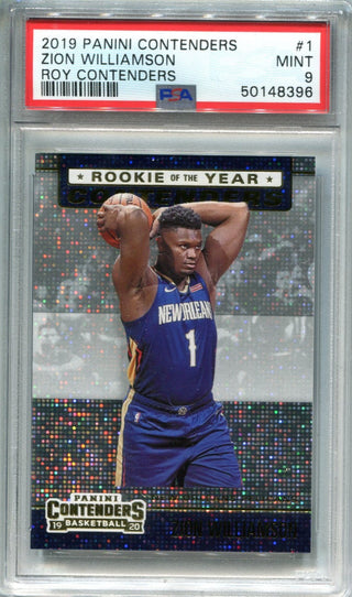 Zion Williamson 2019 Panini Contenders #1 (PSA Mint 9) Card