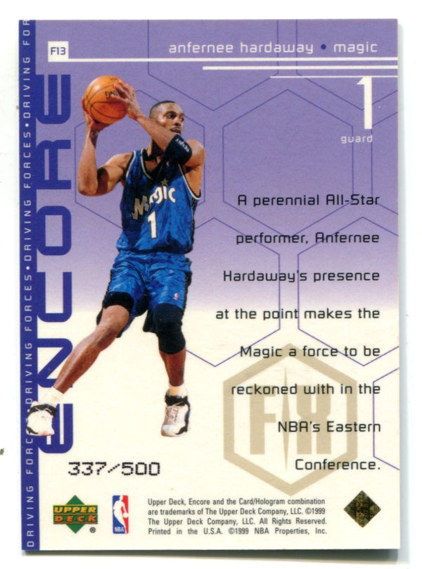 Afernee Hardaway 1999 Upper Deck Encore #F13 Card