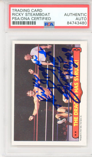 Ricky Steamboat "HOF 2009" Autographed 1985 O-Pee-Chee Card #26 (PSA Auto)