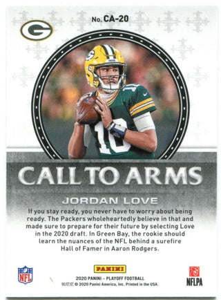 Jordan Love Panini Playoff Call to Arms Rookie 2020