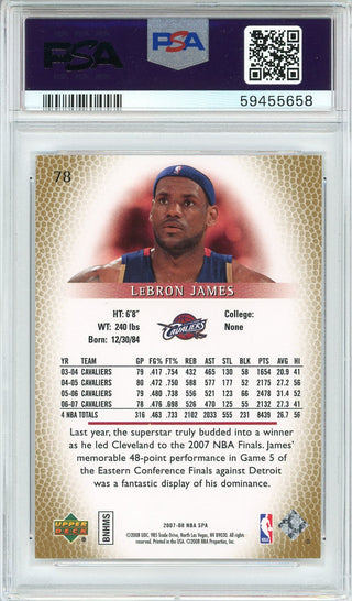 LeBron James 2007 Upper Deck Sp Authentic Card #78 (PSA Mint 9)