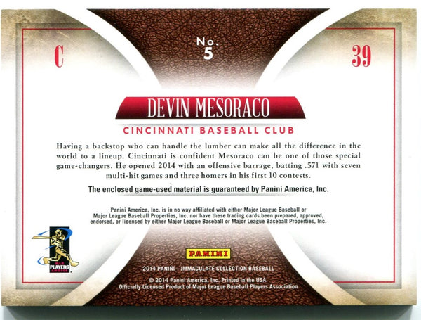 Devin Mesoraco Panini Immaculate 18/20 Jersey Card