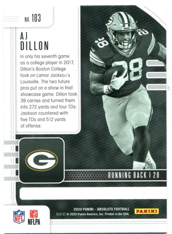 AJ Dillon Panini Absolute Rookie 2020