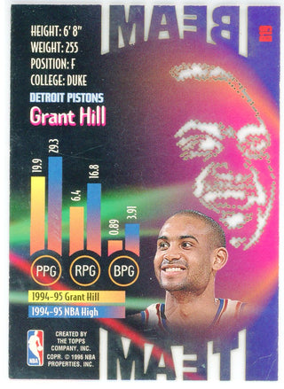 Grant Hill 1996 Topps Stadium Club Members Only Beam Team Card #B19